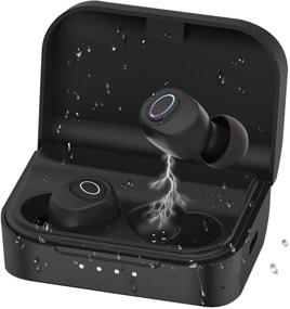 img 4 attached to 🎧 Hicfen Wireless Earbuds Bluetooth 5.0 Headphones + Wireless Charging Case | Noise Cancelling, IPX8 Waterproof, Deep Bass In-Ear Buds for Work, Running, Gym