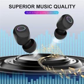 img 3 attached to 🎧 Hicfen Wireless Earbuds Bluetooth 5.0 Headphones + Wireless Charging Case | Noise Cancelling, IPX8 Waterproof, Deep Bass In-Ear Buds for Work, Running, Gym