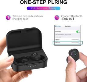 img 2 attached to 🎧 Hicfen Wireless Earbuds Bluetooth 5.0 Headphones + Wireless Charging Case | Noise Cancelling, IPX8 Waterproof, Deep Bass In-Ear Buds for Work, Running, Gym