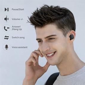 img 1 attached to 🎧 Hicfen Wireless Earbuds Bluetooth 5.0 Headphones + Wireless Charging Case | Noise Cancelling, IPX8 Waterproof, Deep Bass In-Ear Buds for Work, Running, Gym