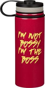 img 1 attached to 👩 Captain Marvel 18 oz Stainless Steel Travel Water Bottle – I'm not Bossy, I'm the Boss – Vacuum Insulated Canteen