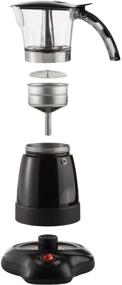 img 2 attached to Электрическая кофеварка Brentwood Moka Pot Espresso: эффективный приготовитель на 6 чашек в стильном черном дизайне.