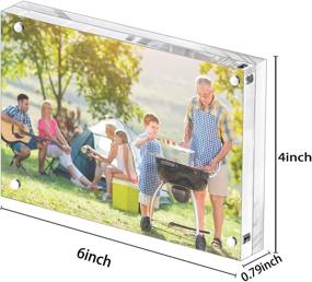 img 2 attached to Preserve Precious Memories with YestBuy 4x6" Acrylic Picture Frames - Magnetic, Clear & Desktop Compatible (3 Pack)