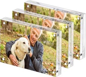 img 4 attached to Preserve Precious Memories with YestBuy 4x6" Acrylic Picture Frames - Magnetic, Clear & Desktop Compatible (3 Pack)