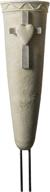 🌺 grey memorial grave decorations - everlasting silk flowers cemetery vase with stakes, plastic flower vases with ground spikes and draining holes - ideal for garden, lawn, yard - size: 12.7x2.75x3.25, m logo