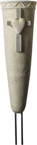 img 4 attached to 🌺 Grey Memorial Grave Decorations - Everlasting Silk Flowers Cemetery Vase with Stakes, Plastic Flower Vases with Ground Spikes and Draining Holes - Ideal for Garden, Lawn, Yard - Size: 12.7x2.75x3.25, M