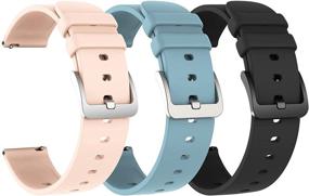 img 4 attached to COLMI Band Easy Replacement Bands，Three Color Black、Blue、Pink，Width 20Mm