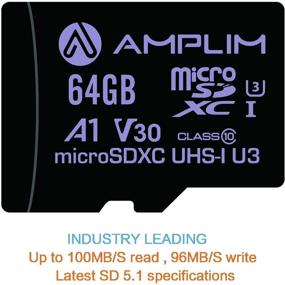 img 3 attached to 📷 Amplim 64GB Micro SD Card, 2 Pack - High Speed MicroSD Memory with Adapter - MicroSDXC U3 Class 10 V30 UHS-I - for Nintendo Switch, GoPro Hero, Surface, Samsung Galaxy Phone, Camera, Security Cam, Tablet, PC