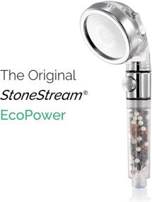 img 3 attached to Enhanced StoneStream EcoPower Handheld Shower Head with 3 Spray Settings, Hose, Wall Adapter, and Replacement Beads