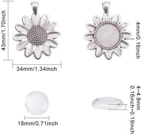 img 3 attached to 🌻 NBEADS 10 Sets Alloy Pendant Cabochon: Sun Flower Design for Cameo Pendants, Jewelry Crafts, and More!