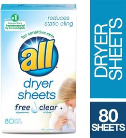 img 2 attached to Ultra-Gentle and Hypoallergenic: All Fabric Softener Dryer Sheets 🌿 for Sensitive Skin - Free and Clear Formula, 80 Count