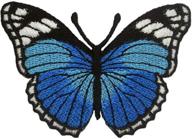 blue butterfly embroidered iron patches logo