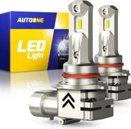 🚗 autoone 9005 hb3 led bulbs: oem size 12,000lm canbus plug and play bright car light replacement - pack of 2, 6000k white logo