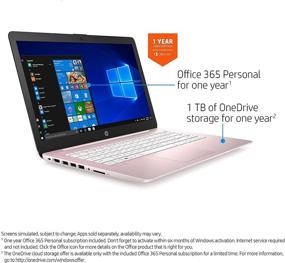 img 2 attached to 💻 2021 HP Stream 14 inch Laptop with Intel Celeron N4020 Processor, 4GB RAM, 64GB eMMC - Rose Pink + Office 365 for 1 Year