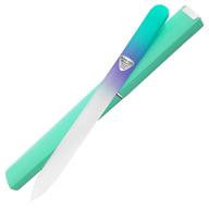 🔬 premium glass nail file with case - czech glass fingernail files, expert precision filing for natural nails, smooth finish - bona fide beauty pastel logo