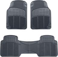 amazon basics gray 3-piece flexible rubber car floor mat - protect your vehicle floors with style and durability logo