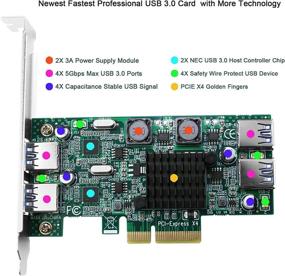 img 3 attached to 🔌 FebSmart FS-2C-U4-Pro: High-Speed 4 Port PCIe USB 3.0 Card with Dedicated Channels - Self-Powered, 10Gbps Total Bandwidth