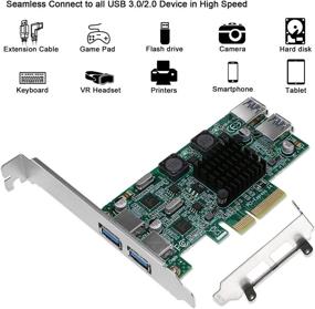 img 1 attached to 🔌 FebSmart FS-2C-U4-Pro: High-Speed 4 Port PCIe USB 3.0 Card with Dedicated Channels - Self-Powered, 10Gbps Total Bandwidth