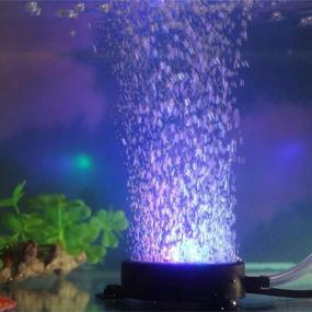 img 3 attached to 2.2inch LED Aquarium Air Stone Diffuser Decor Lamp with Sucker, Colorful Backgound Lighting - Fish Tank Bubbler Light Disk (No Remote Control)