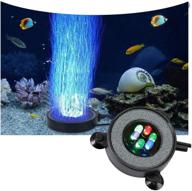 2.2inch led aquarium air stone diffuser decor lamp with sucker, colorful backgound lighting - fish tank bubbler light disk (no remote control) логотип