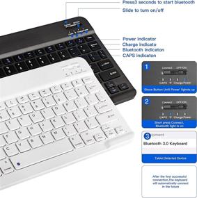 img 3 attached to 💻 Versatile Bluetooth Wireless Keyboard: Rechargeable & Ultra-Slim | Multi-Device Compatible with Tablets, Phones, PC, MacBooks, iPads (7.9-12.9 inches)