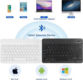 img 2 attached to 💻 Versatile Bluetooth Wireless Keyboard: Rechargeable & Ultra-Slim | Multi-Device Compatible with Tablets, Phones, PC, MacBooks, iPads (7.9-12.9 inches)