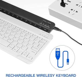 img 1 attached to 💻 Versatile Bluetooth Wireless Keyboard: Rechargeable & Ultra-Slim | Multi-Device Compatible with Tablets, Phones, PC, MacBooks, iPads (7.9-12.9 inches)