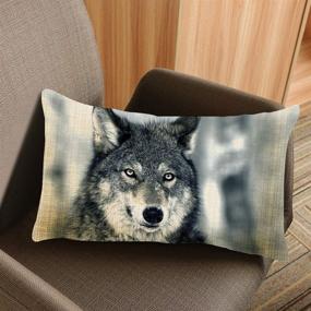 img 3 attached to 🐺 Nicokee Winterforest Wolf Pillow Cover - Animal Series 20x12 Inches Decorative Pillow Case for Home Decor - Pillowcase