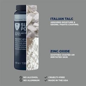 img 2 attached to 💪 Grooming Lounge Super Powder for Men - Light, Sweat-Absorbing, Odor-Neutralizing, Fresh Fragrance Talc Powder. Effective Chafing Prevention, Jock Itch Relief - 4.8 oz.