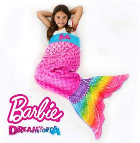 img 3 attached to 🧜 Blankie Tails Barbie Dreamtopia Rainbow Mermaid Sparkles Wearable Blanket - Double Sided Ultra-Soft and Cozy Rainbow Mermaid Barbie Minky Fleece Blanket - Machine Washable Fun Mermaid Tail Blanket