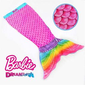 img 1 attached to 🧜 Blankie Tails Barbie Dreamtopia Rainbow Mermaid Sparkles Wearable Blanket - Double Sided Ultra-Soft and Cozy Rainbow Mermaid Barbie Minky Fleece Blanket - Machine Washable Fun Mermaid Tail Blanket