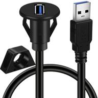 🔌 batige 3фт usb 3.0 мужской в женский aux кабель с флэш-панельным монтажом для автомобиля, грузовика, лодки, мотоцикла, приборной панели логотип