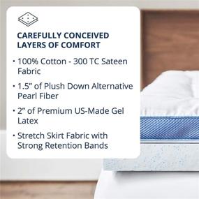 img 2 attached to 🛏️ Premium ViscoSoft Pillow Top Latex Mattress Topper Queen - Serene 3 Inch Gel Latex Pad & Cover - Made in USA