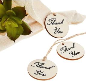 img 1 attached to Juvale 100-Pack Thank You Wood Tags with Twine for Wedding and Baby Shower Party Favors, 1.5 Inches - Celebrate with Us!