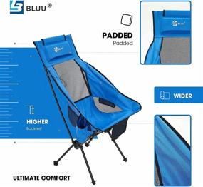 img 2 attached to 🏕️ BLUU Ultralight Foldable Camping Chairs: Portable High Back Compact Lightweight Chair for Outdoor Travel, Hiking & Fishing