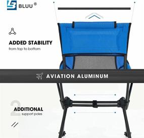 img 1 attached to 🏕️ BLUU Ultralight Foldable Camping Chairs: Portable High Back Compact Lightweight Chair for Outdoor Travel, Hiking & Fishing