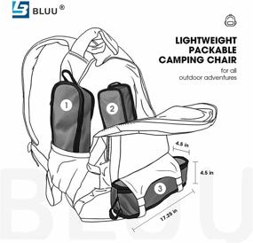 img 3 attached to 🏕️ BLUU Ultralight Foldable Camping Chairs: Portable High Back Compact Lightweight Chair for Outdoor Travel, Hiking & Fishing