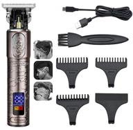 amuliss professional men's hair clippers zero gapped trimmers pro li t outline trimmer t blade trimmer professional edgers clippers for men french trimmer cordless rechargeable led display: the ultimate grooming solution logo