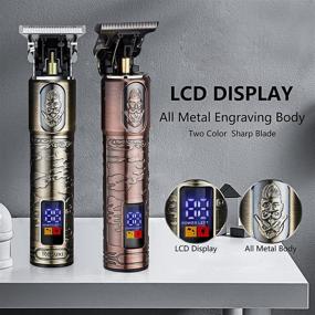 img 1 attached to AMULISS Professional Men's Hair Clippers Zero Gapped Trimmers Pro Li T Outline Trimmer T Blade Trimmer Professional Edgers Clippers for Men French Trimmer Cordless Rechargeable LED Display: The Ultimate Grooming Solution