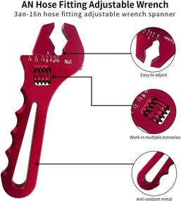 img 3 attached to 🔧 Versatile and Lightweight Aluminum Spanner Wrench for 3AN to 16AN Fittings - Brilliant Red Finish