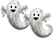 holographic spooky ghost party balloons logo