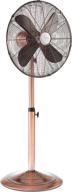 🌀 silent oscillating floor fan - adjustable 37-49 inches height, large 16” pedestal fan for bedroom, office, shop, house - black pearl (copper) логотип