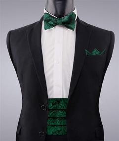 img 3 attached to 🎩 Alizeal Green Men's Self-Tied Adjustable Cummerbund - Ties, Cummerbunds & Pocket Squares