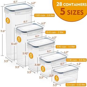 img 3 attached to 🍱 Ultimate 28-Pack Airtight Food Storage Container Set: Organize Your Pantry with BPA-Free Clear Plastic Containers, Complete with Labels, Marker, and Spoon Set