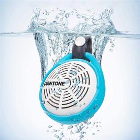 img 3 attached to 🔵 Pantone Ultra-HD Sound Waterproof Handsfree Hanging Bluetooth Subwoofer Speaker - 8Hr Play Time, Mic, BT Calls, Long Distance Connectivity, iOS/Android Compatible in Cobalt Blue