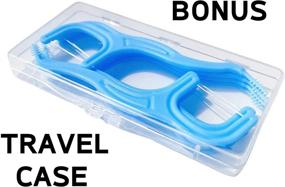 img 2 attached to 🦷 Trueocity Dental Flossers Brush Picks 4 Pack w/ Travel Case (200 Total Count), Mint Flavored, Easy-Grip Handle, Glides Effortlessly Between Teeth, Helps Prevent Tooth Decay & Gum Disease