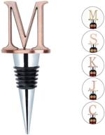 🍾 stainless steel letters wine stopper - silicone reusable bottle stopper for wine & beverages: keep wine fresh in bar, kitchen, holiday party, wedding (new m) logo