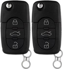 img 4 attached to 🔑 ECCPP 2PCS Uncut Keyless Entry Remote Control Car Key Fob Shell Case for Audi A4 TT A6 Quattro A8 Quattro Allroad Quattro TT Quattro 4D0837231E 4D0837231P MYT8Z0837231
