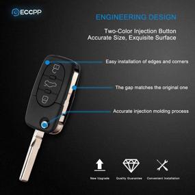 img 2 attached to 🔑 ECCPP 2PCS Uncut Keyless Entry Remote Control Car Key Fob Shell Case for Audi A4 TT A6 Quattro A8 Quattro Allroad Quattro TT Quattro 4D0837231E 4D0837231P MYT8Z0837231