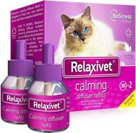 🐱 german-made relaxivet cat calming pheromone diffuser refill - enhanced de-stress formula for cats, reduces spraying, scratching, fighting & other problematic behaviors - effective anti-anxiety treatment logo